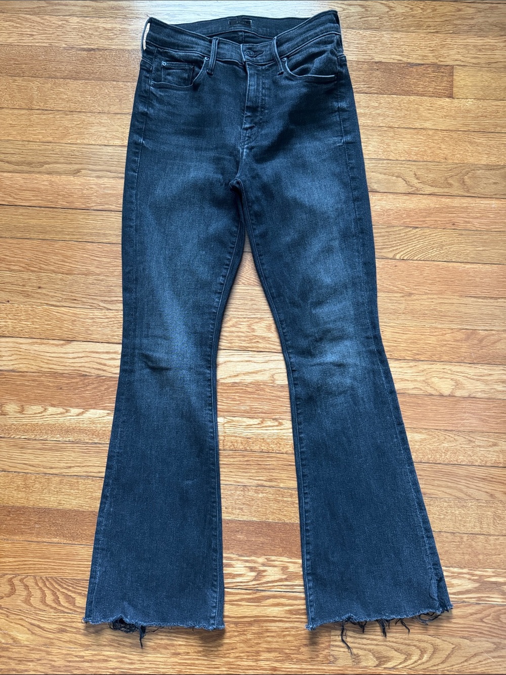 MOTHER Black High-Rise Flare Jeans